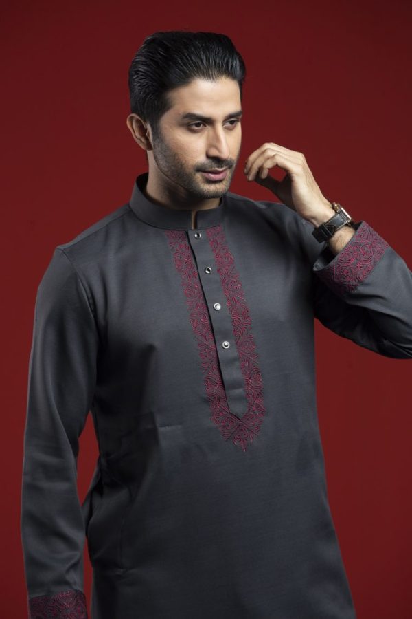 Men's Deep Ash Panjabi