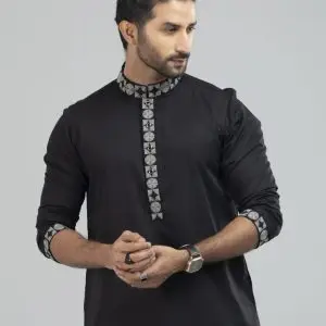 Mens new panjabi black